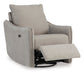 McBurg Taupe Swivel Power Recliner