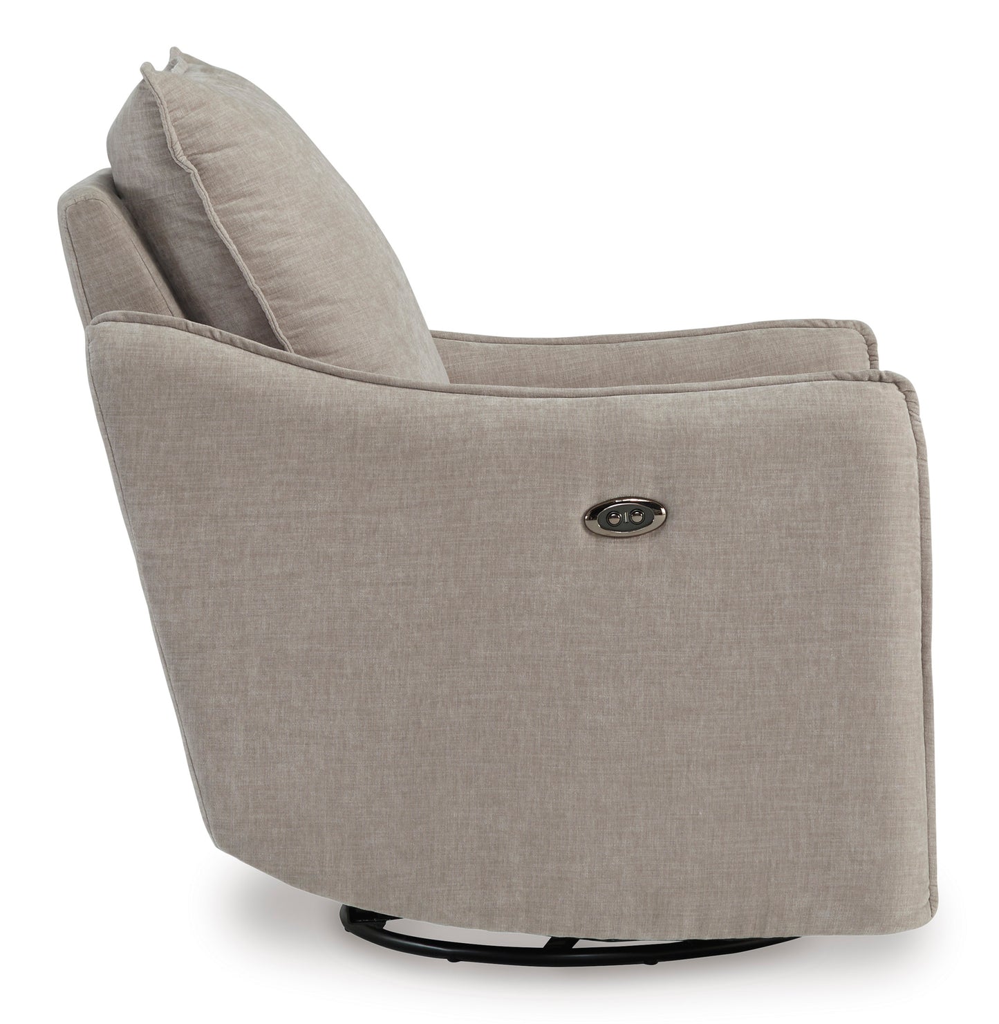 McBurg Taupe Swivel Power Recliner