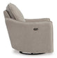 McBurg Taupe Swivel Power Recliner