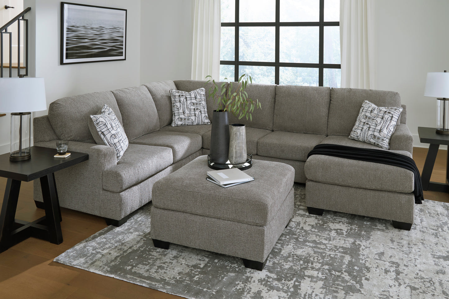 Erinsburg 2-Piece Sectional with Chaise With Ottoman
