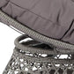 Wicker Papasan Chair with 360-Degree Swivel, Grey Frame with Grey Cushion