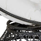 Wicker Papasan Chair with 360-Degree Swivel, Grey Frame with White Cushion