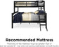 BRADY TWIN OVER FULL WOOD BUNK BED FRAME