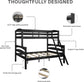 BRADY TWIN OVER FULL WOOD BUNK BED FRAME