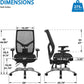 Office Star Products ProGrid High-Back Ergonomic Office Chair, Black Mesh back and Dillion Leather seat with 275 lb Weight Capacity