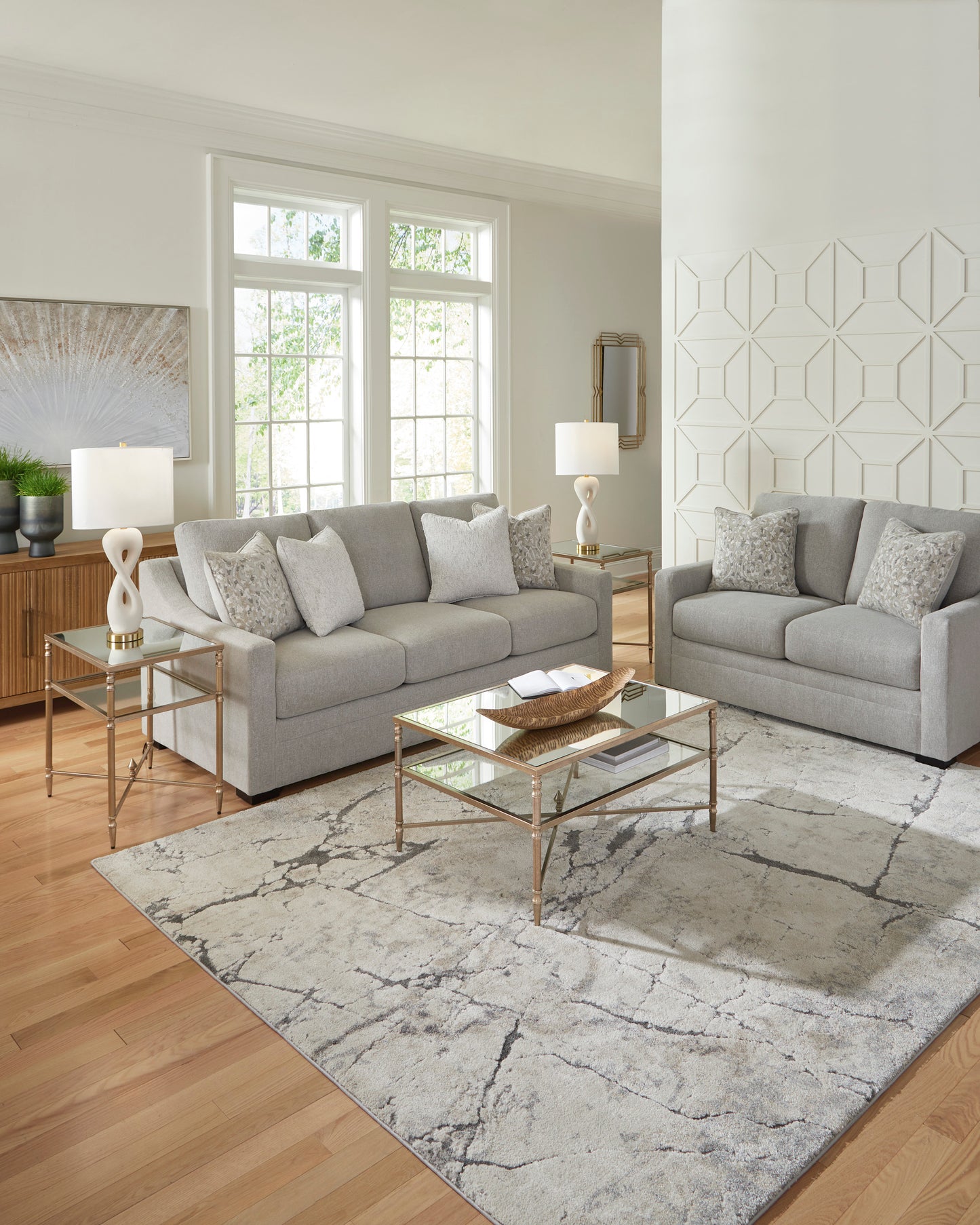Ivory Brook Sofa and Loveseat