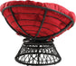 Papasan Chair with 360-Degree Swivel, Grey Frame with Red Cushion