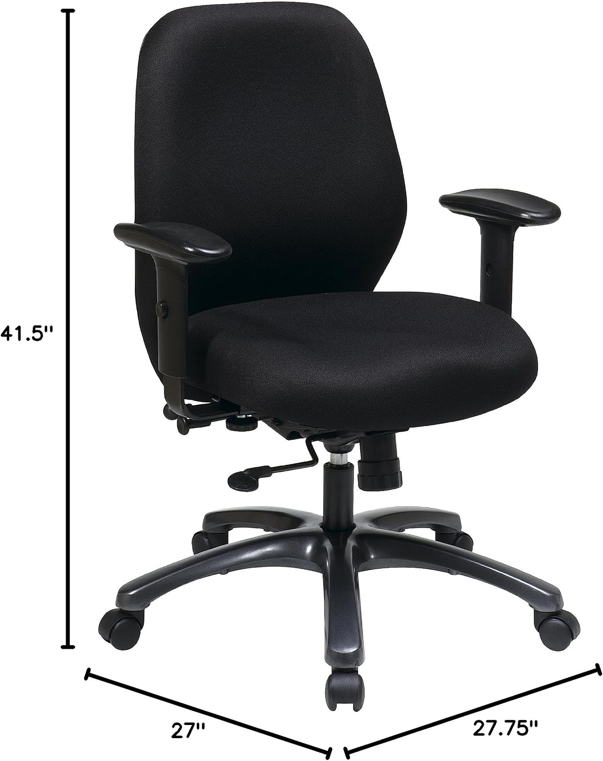 Dillon Blk S/B Synchro Leather Chair