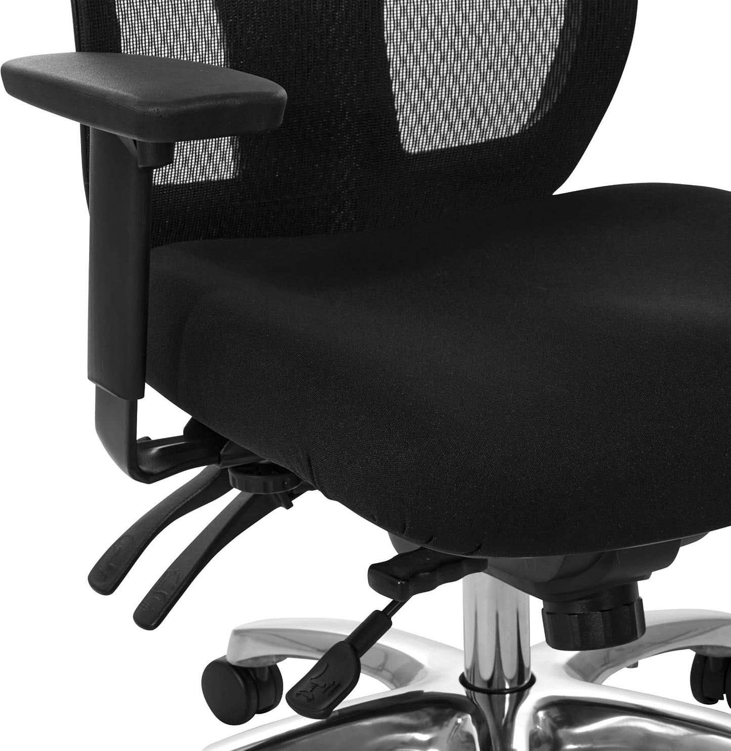 Office Star Products ProGrid High-Back Ergonomic Office Chair, Black Mesh back and Dillion Leather seat with 275 lb Weight Capacity