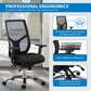 Office Star Products ProGrid High-Back Ergonomic Office Chair, Black Mesh back and Dillion Leather seat with 275 lb Weight Capacity