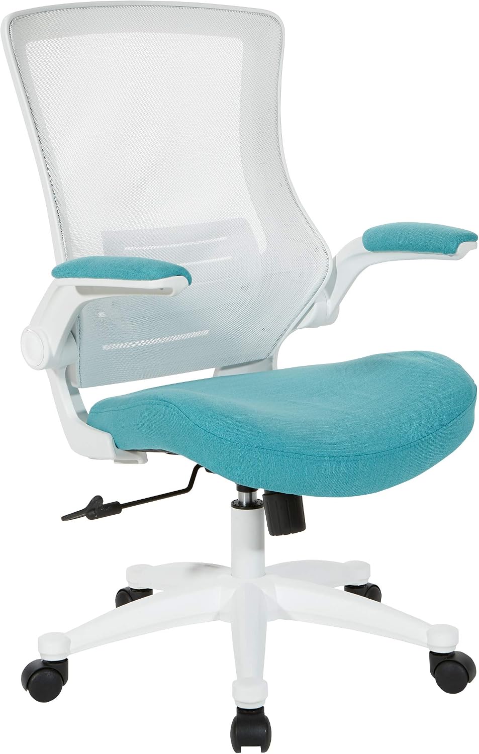 Office Star White Screen Back & Turquoise  Manager's Chair