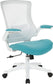Office Star White Screen Back & Turquoise  Manager's Chair