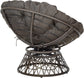Wicker Papasan Chair with 360-Degree Swivel, Brown Frame with Brown Cushion