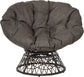 Wicker Papasan Chair with 360-Degree Swivel, Brown Frame with Brown Cushion