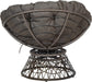 Wicker Papasan Chair with 360-Degree Swivel, Brown Frame with Brown Cushion