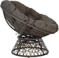 Wicker Papasan Chair with 360-Degree Swivel, Brown Frame with Brown Cushion
