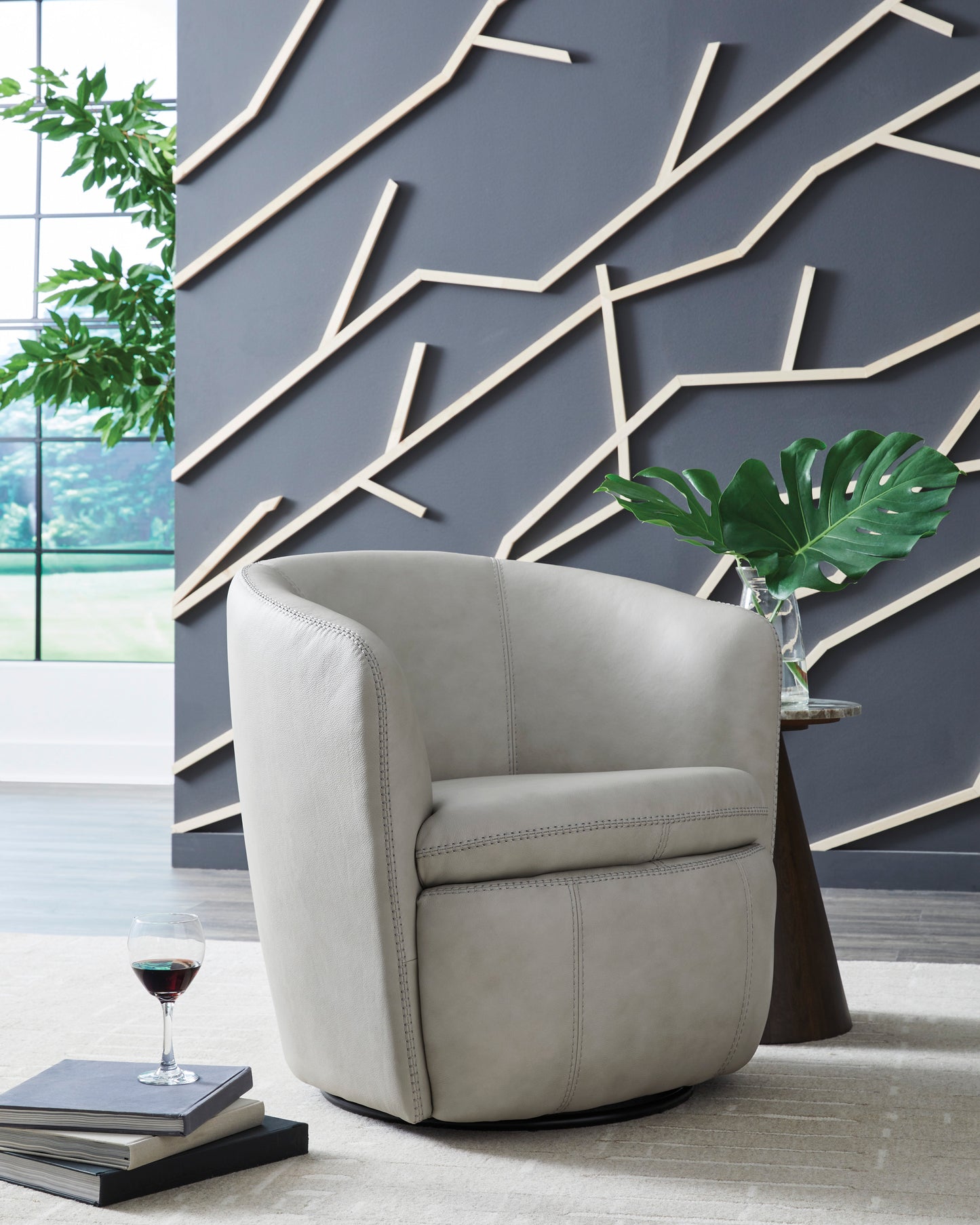 Kierreys Bone Swivel Accent Chair