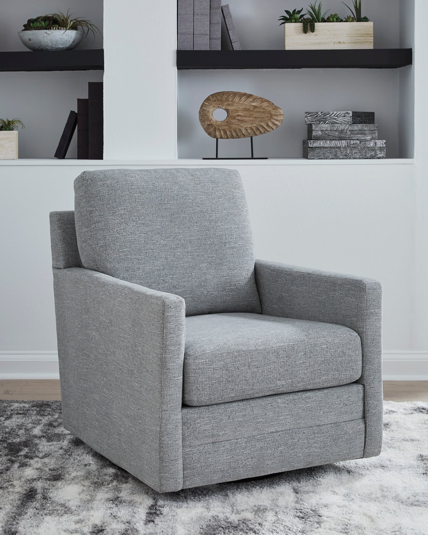 Freybourne Pewter Next-Gen Nuvella Swivel Accent Chair