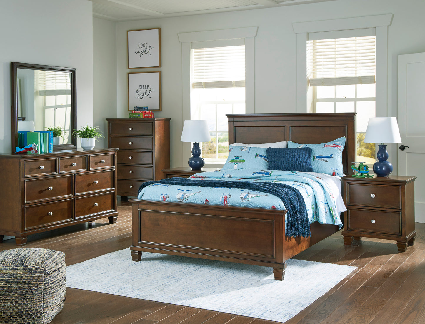 Danabrin Queen Bedroom Package (Bedframe, Dresser with Mirror and 2 Nightstand)