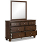 Danabrin Queen Bedroom Package (Bedframe, Dresser with Mirror and 2 Nightstand)