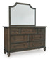 Veramond Queen Bedroom Package with Mirrored Dresser and  1 Nightstand