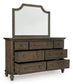 Veramond Queen Bedroom Package with Mirrored Dresser and  1 Nightstand