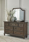 Veramond Queen Bedroom Package with Mirrored Dresser and  1 Nightstand