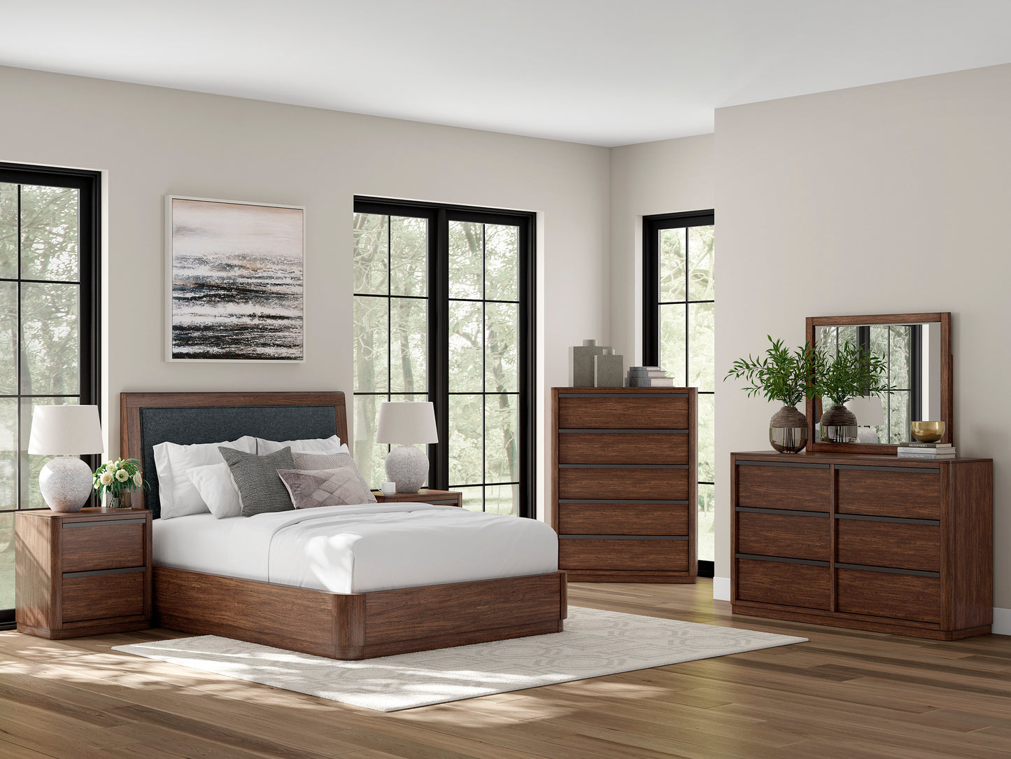 Kendamor Queen Upholstered Panel Bed