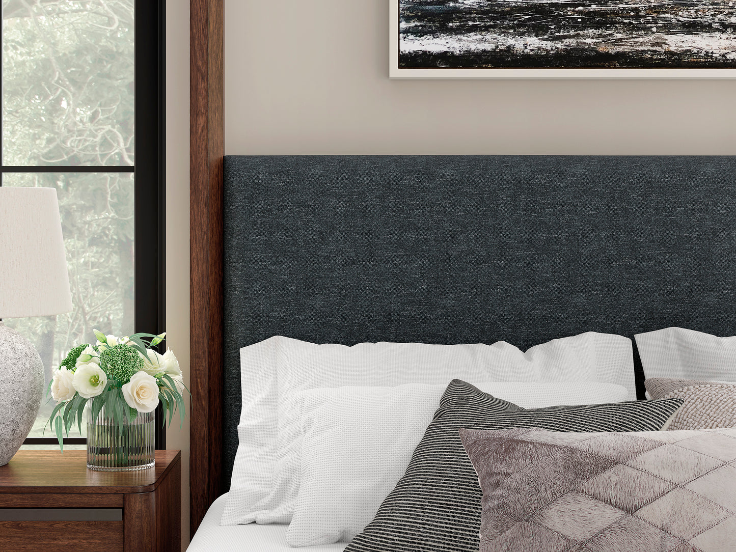 Kendamor King Upholstered Panel Bed