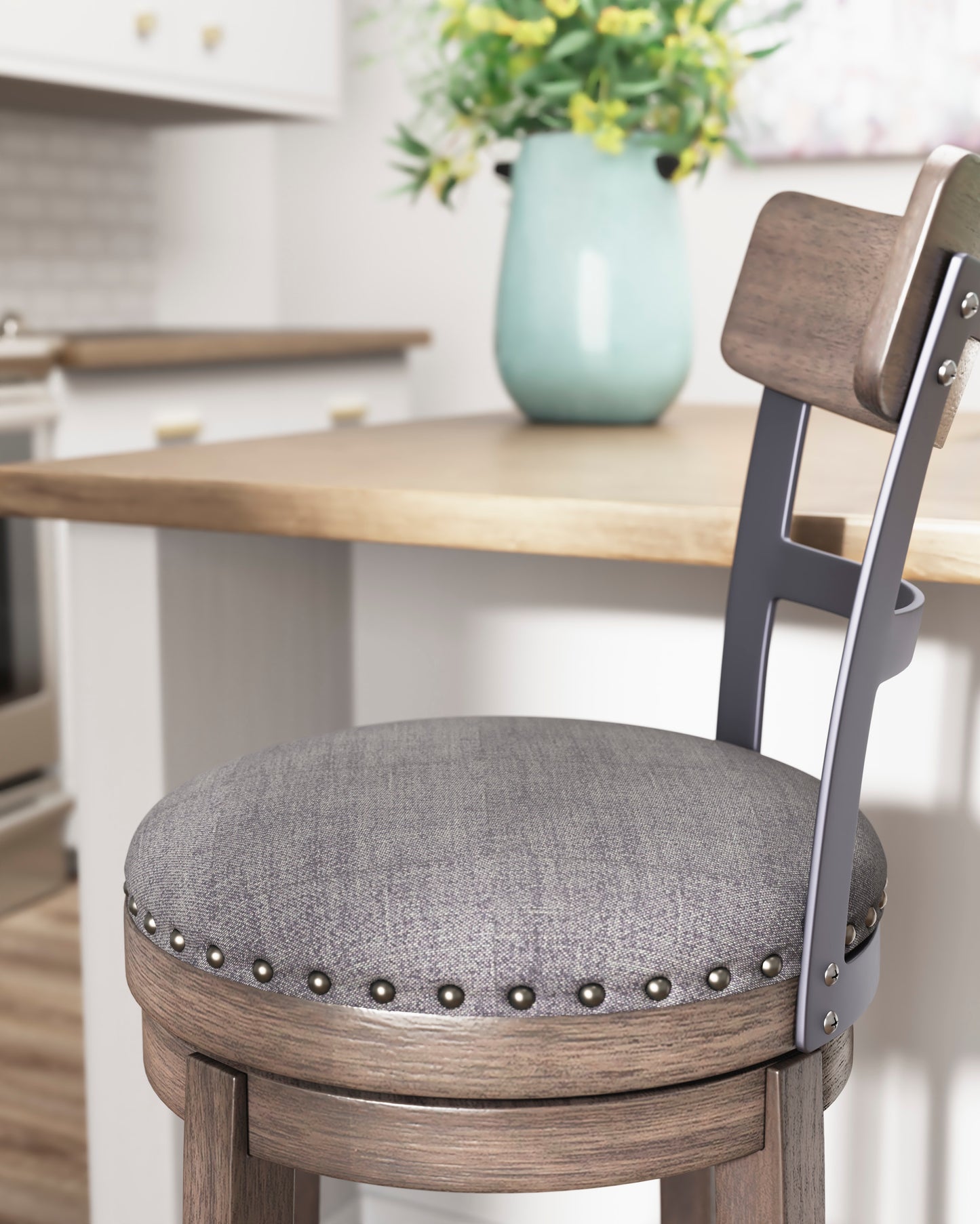 Caitbrook UPH Swivel Counter Barstool (1/CN)
