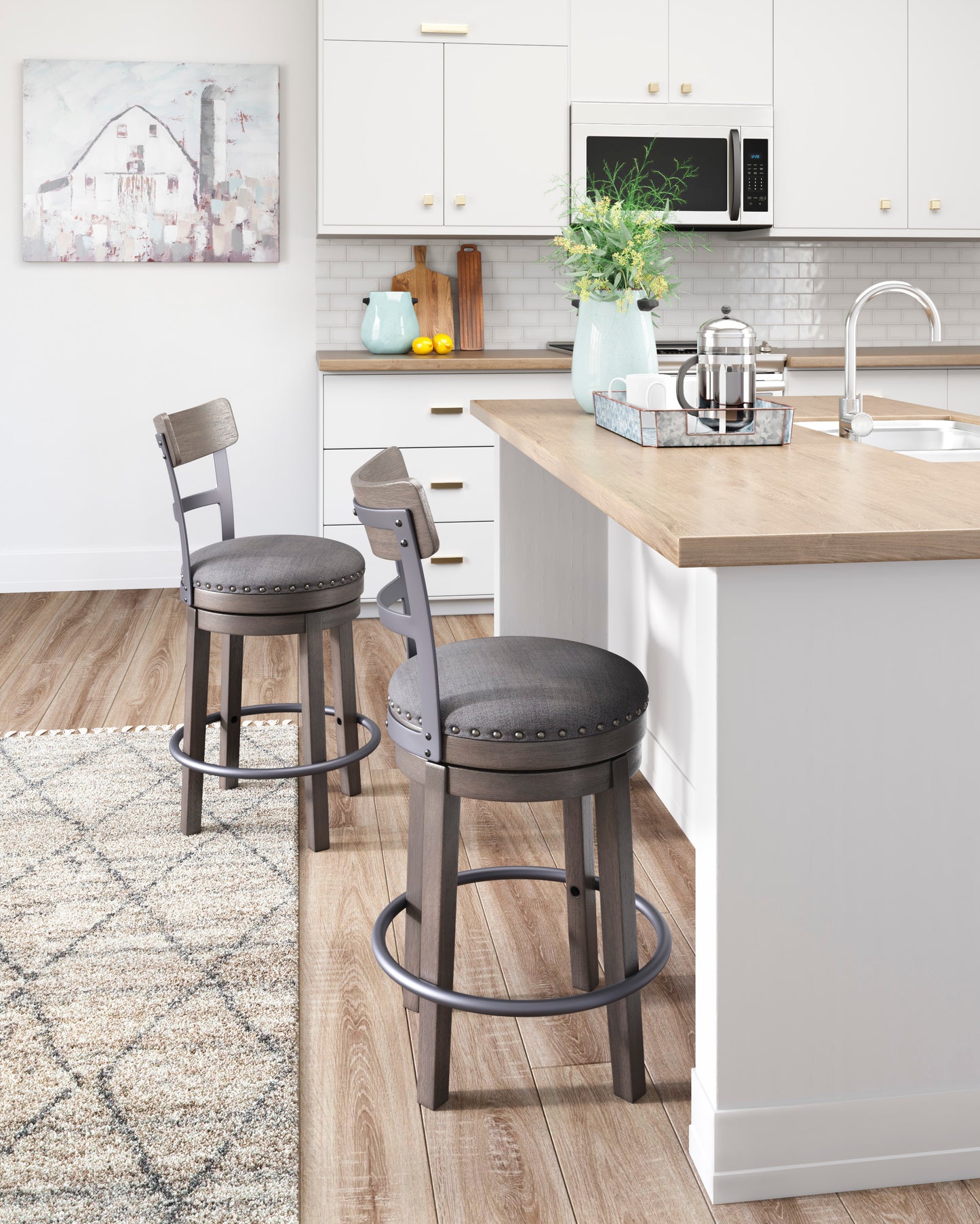 Caitbrook UPH Swivel Counter Barstool (1/CN)