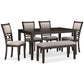 Langwest Dining Room Table Set (6/CN)