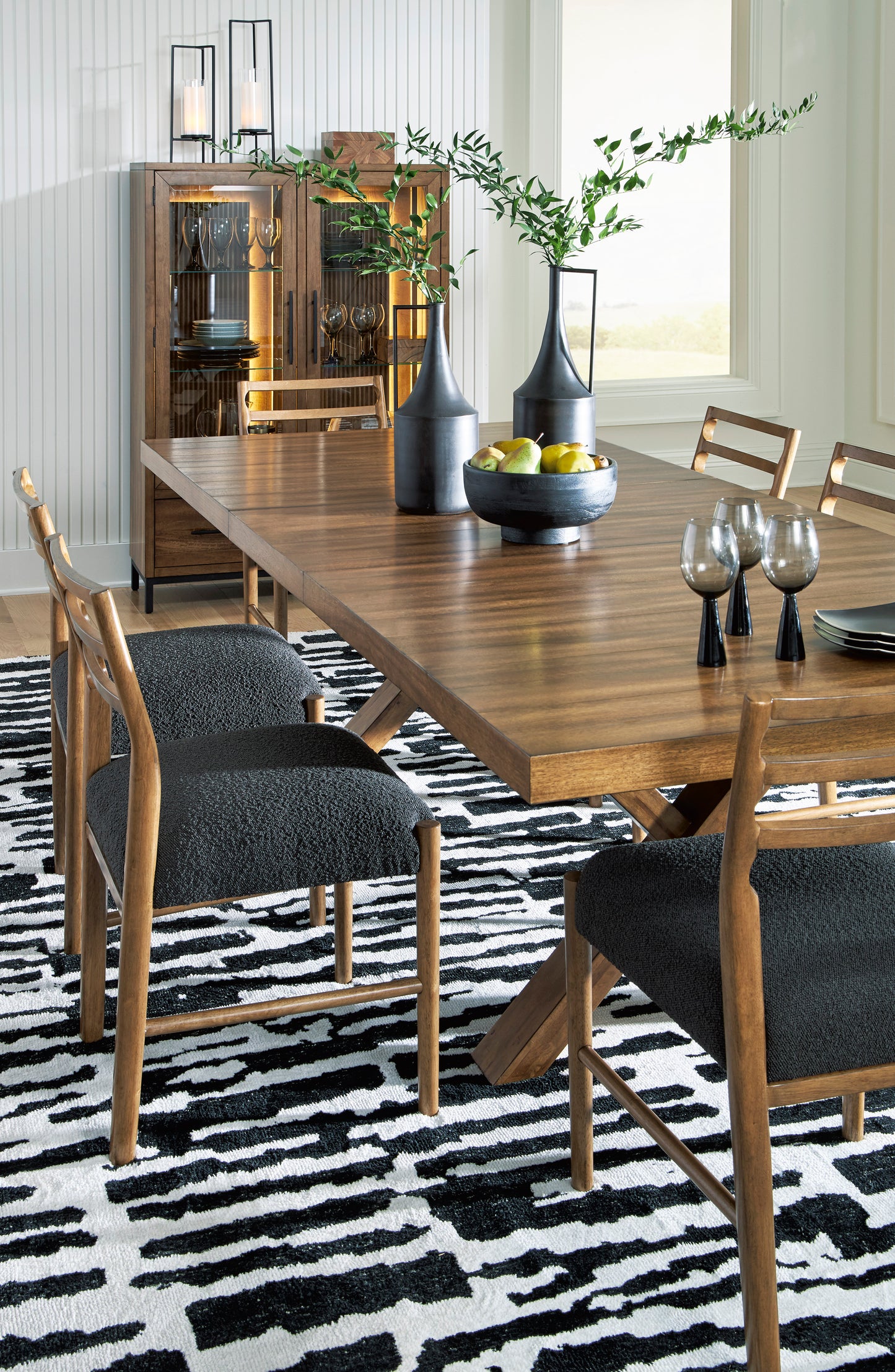 Steenlage Brown Dining Table and 6 Chairs
