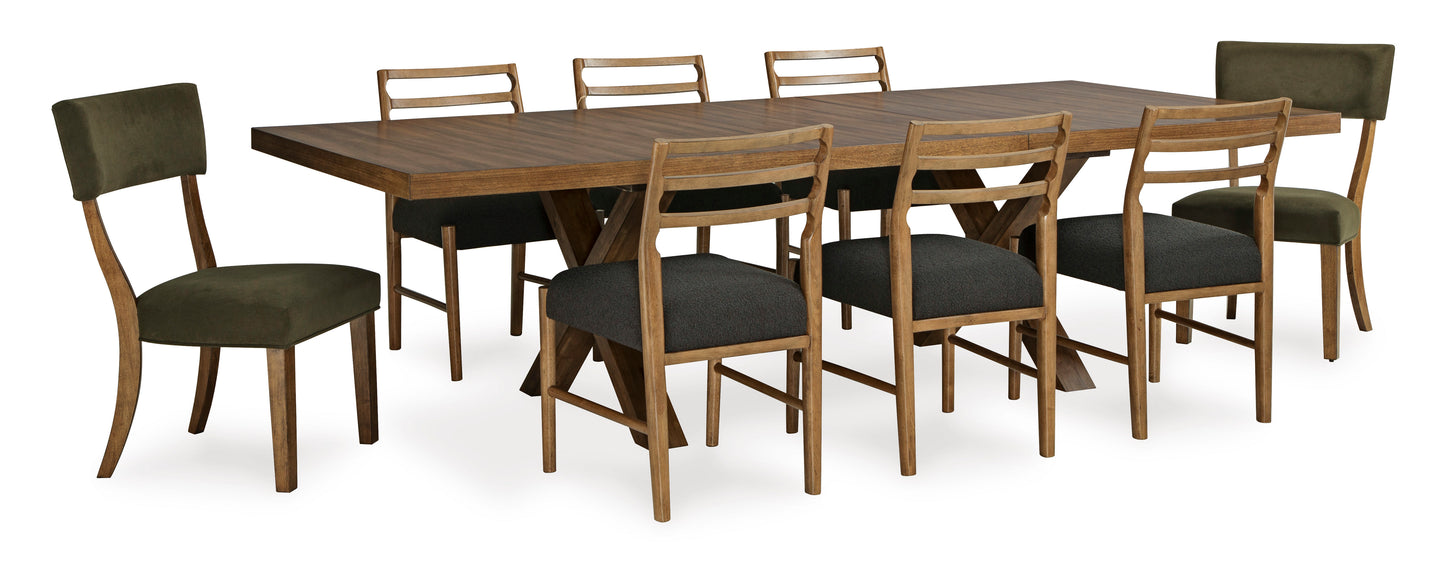 Steenlage Brown Dining Table and 8 Chairs