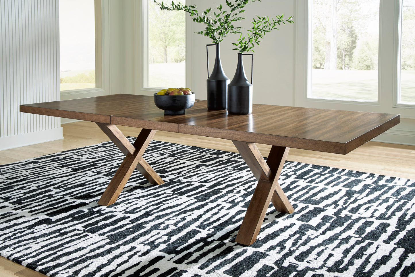 Steenlage Brown Dining Table and 8 Chairs