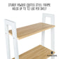 Natural/White 5-Tier Wood and Metal A-Frame Ladder Shelf