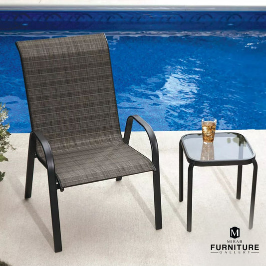 SLING CHAIRS & WINDSOR SIDE TABLE