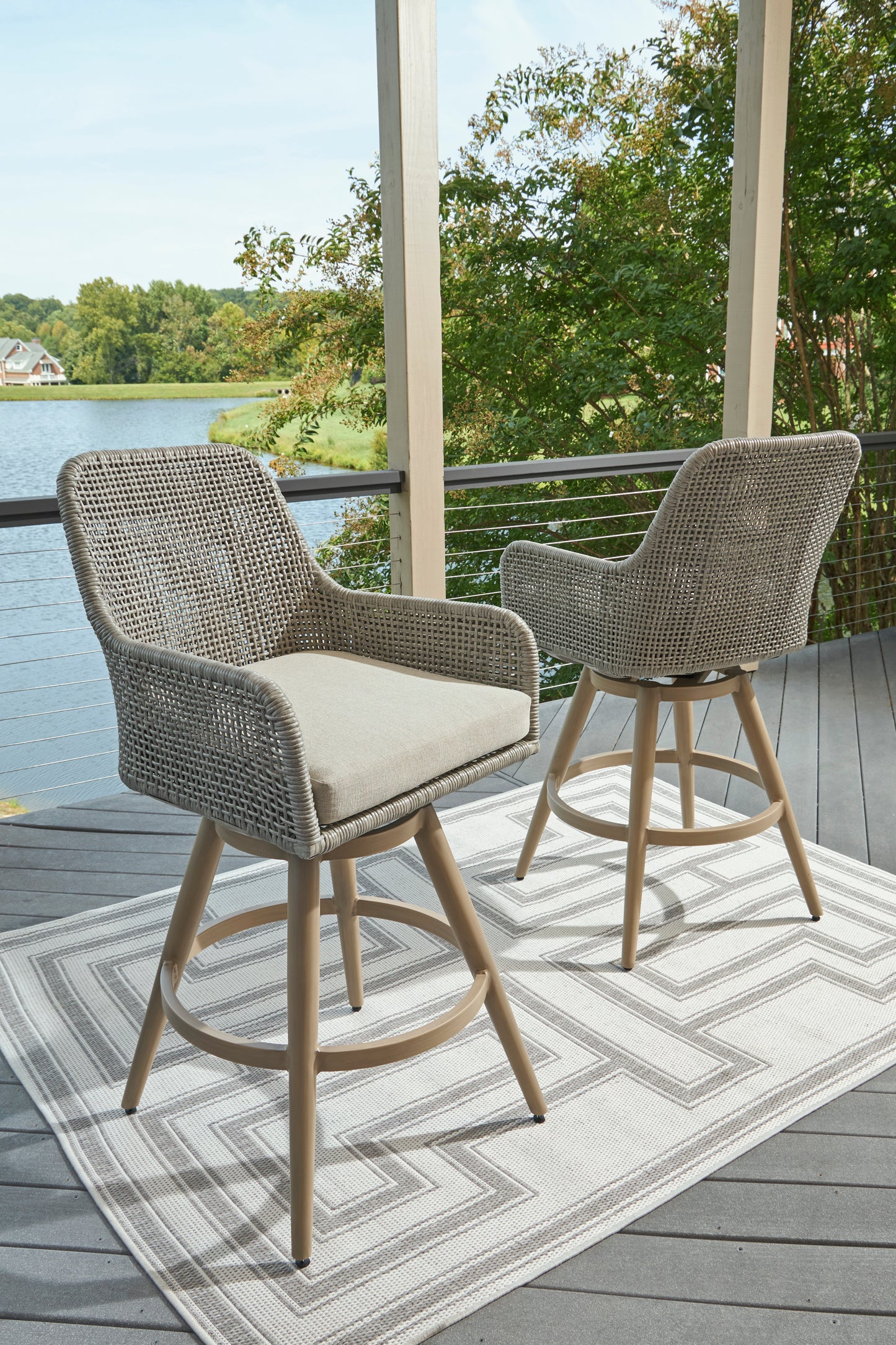 Seton Creek Barstool with Cushion Set of 2
