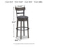 Caitbrook Tall UPH Swivel Bar Height Barstool(1/CN)