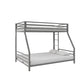 COEN KID'S BUNK BED WITH REVERSIBLE LADDER, TWIN OVER  FULL, GREY