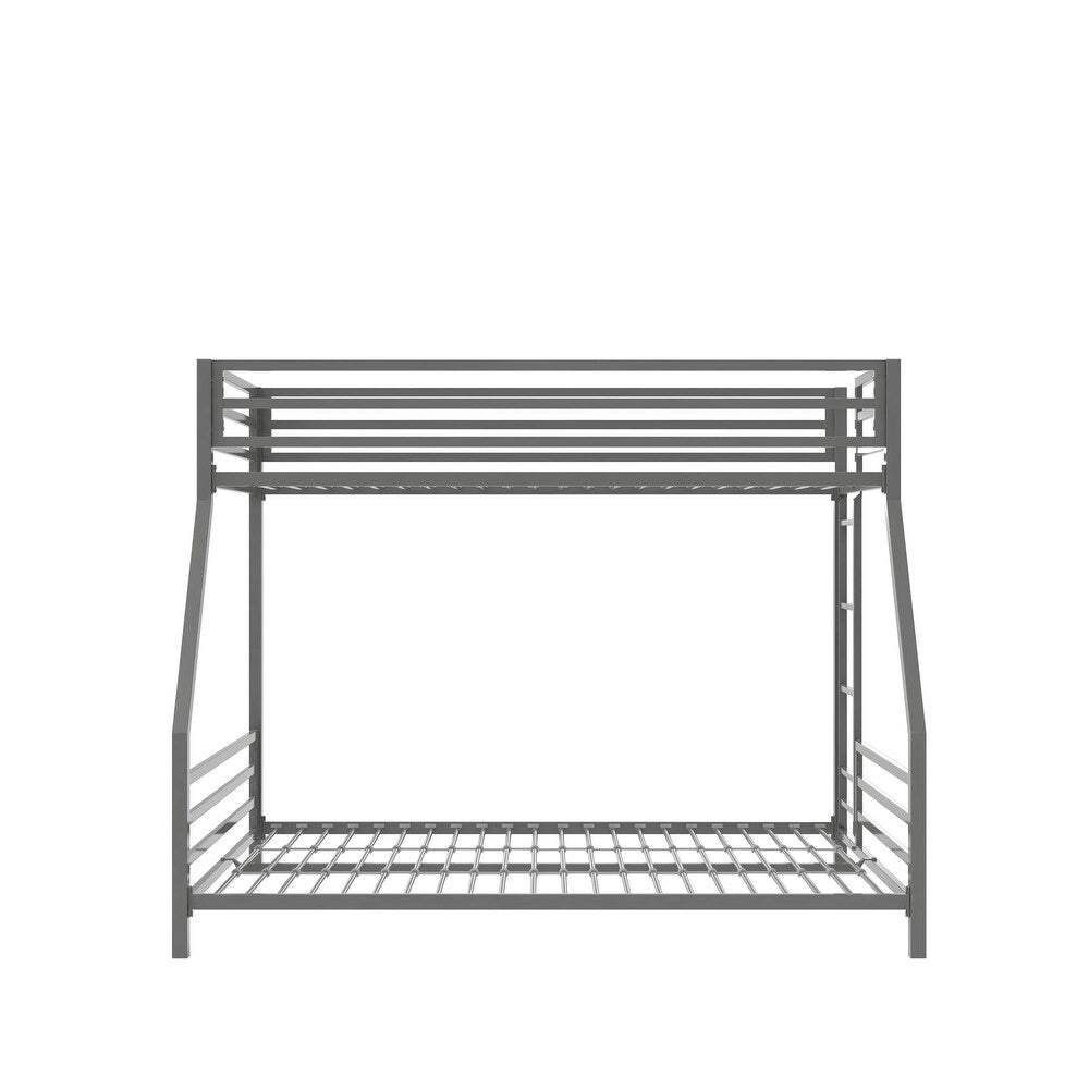 COEN KID'S BUNK BED WITH REVERSIBLE LADDER, TWIN OVER  FULL, GREY