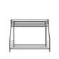 COEN KID'S BUNK BED WITH REVERSIBLE LADDER, TWIN OVER  FULL, GREY