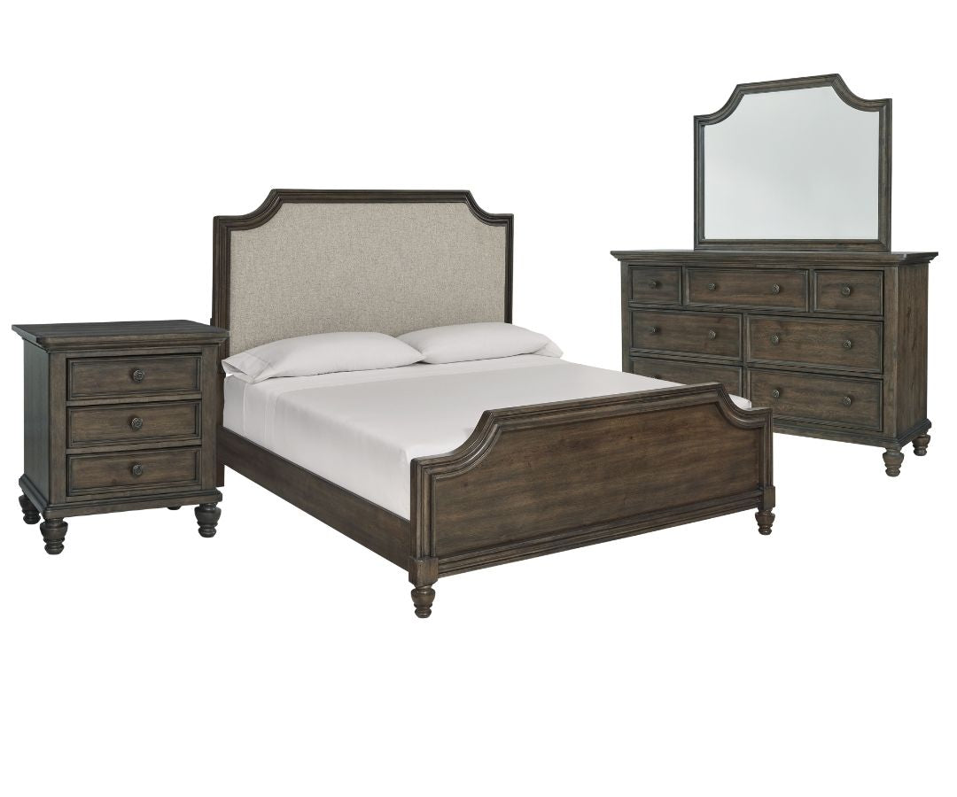 Veramond Queen Bedroom Package with Mirrored Dresser and  1 Nightstand