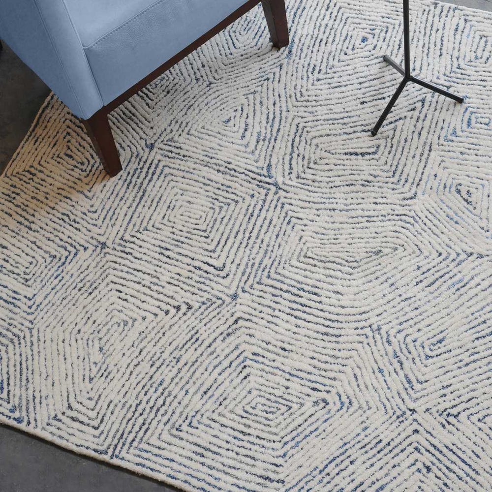 Maze, Blue 8FT X 10 FT Rug