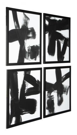 Doro Black/White set of 4 Wall Art