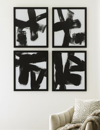 Doro Black/White set of 4 Wall Art