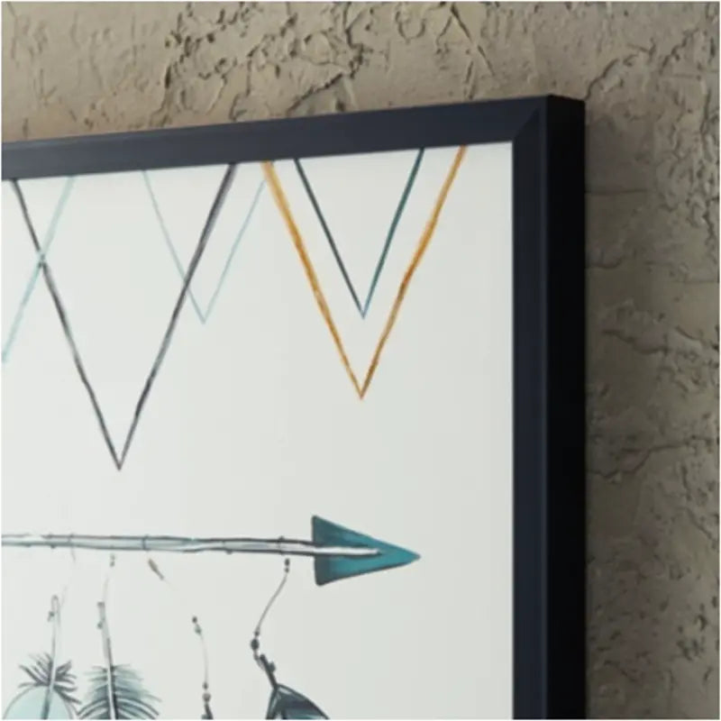 Adaley Teal/White/Gray Wall Art