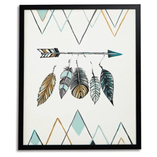 Adaley Teal/White/Gray Wall Art