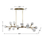 Meandering, 14 Lt Pendant - Brass