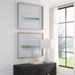 GREEN RIBBON COAST FRAMED PRINT Set of 2